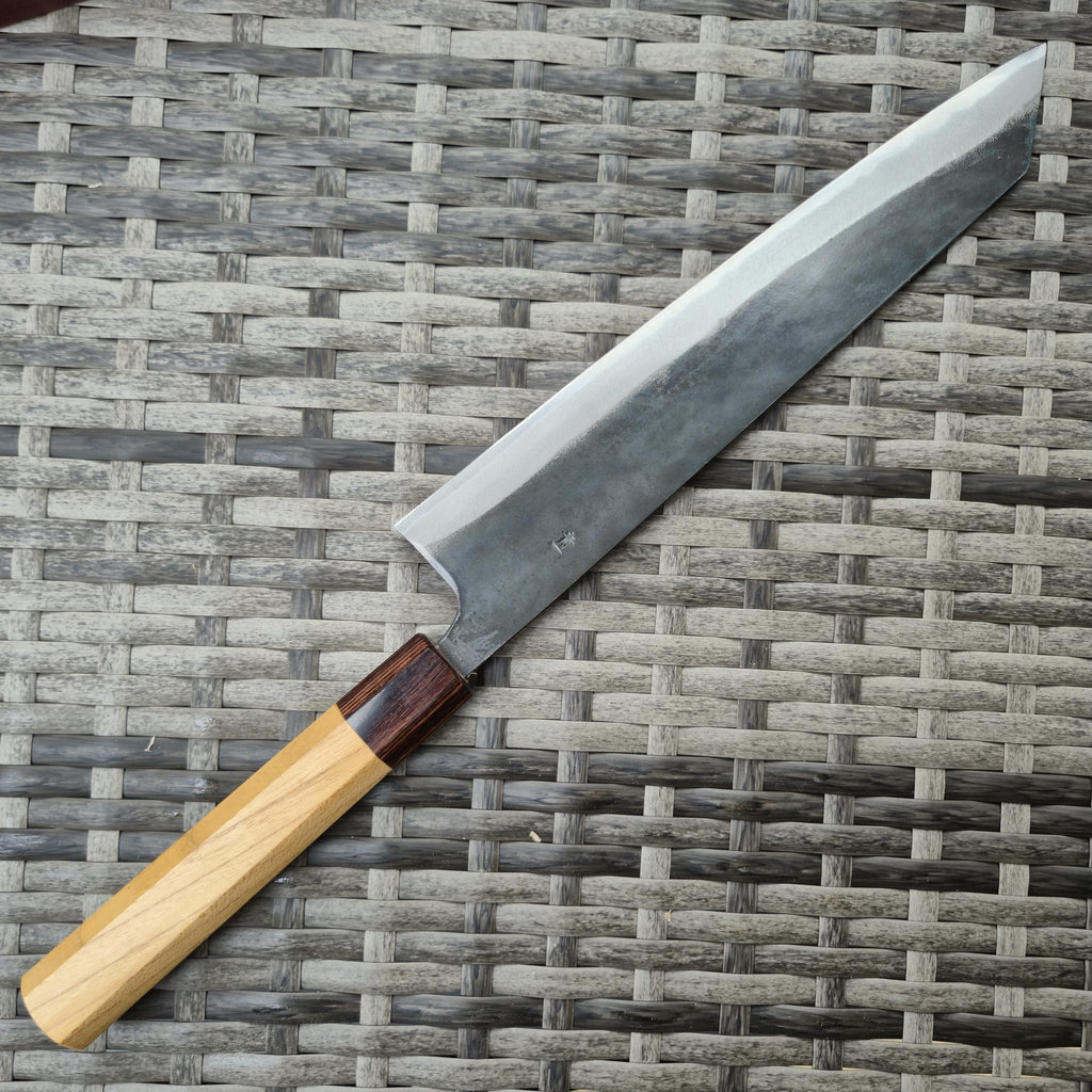 Motokane Japanese Gyuto Double-edged 240mm Kiritsuke Type Aogami No. 1 Warikomi Black finish Kiritsuke