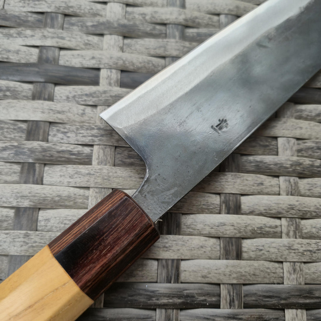 Motokane Japanese Gyuto Double-edged 240mm Kiritsuke Type Aogami No. 1 Warikomi Black finish Kiritsuke