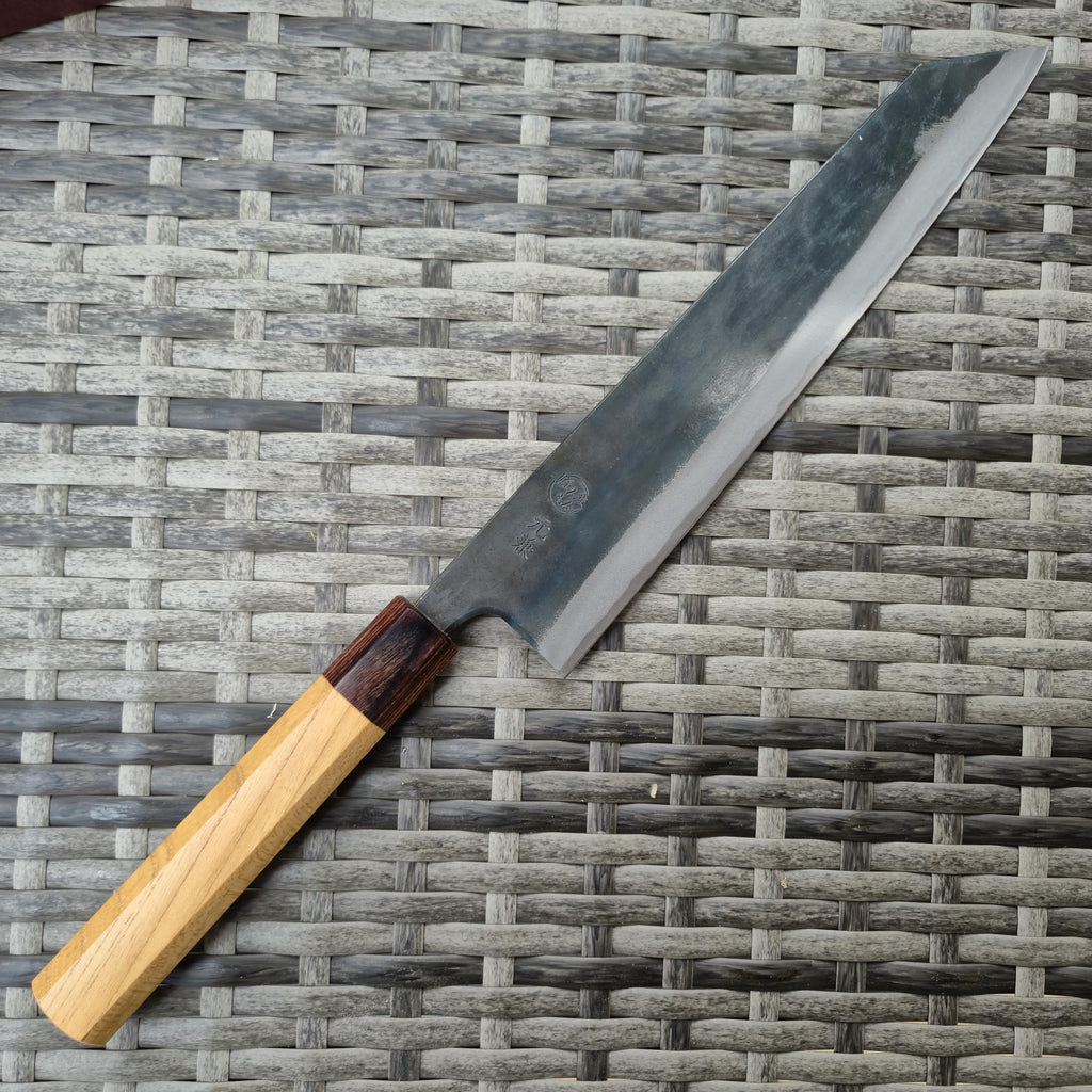Motokane Japanese Gyuto Double-edged 240mm Kiritsuke Type Aogami No. 1 Warikomi Black finish Kiritsuke