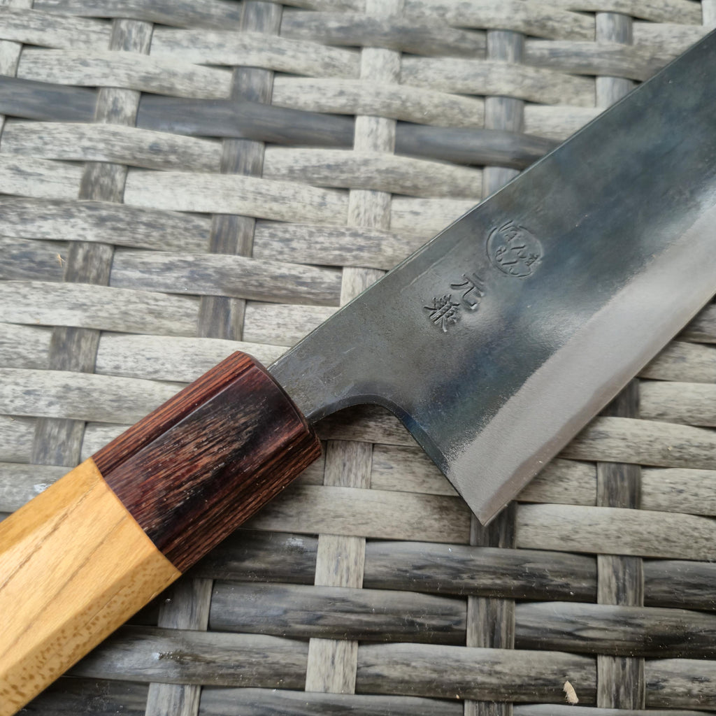 Motokane Japanese Gyuto Double-edged 240mm Kiritsuke Type Aogami No. 1 Warikomi Black finish Kiritsuke