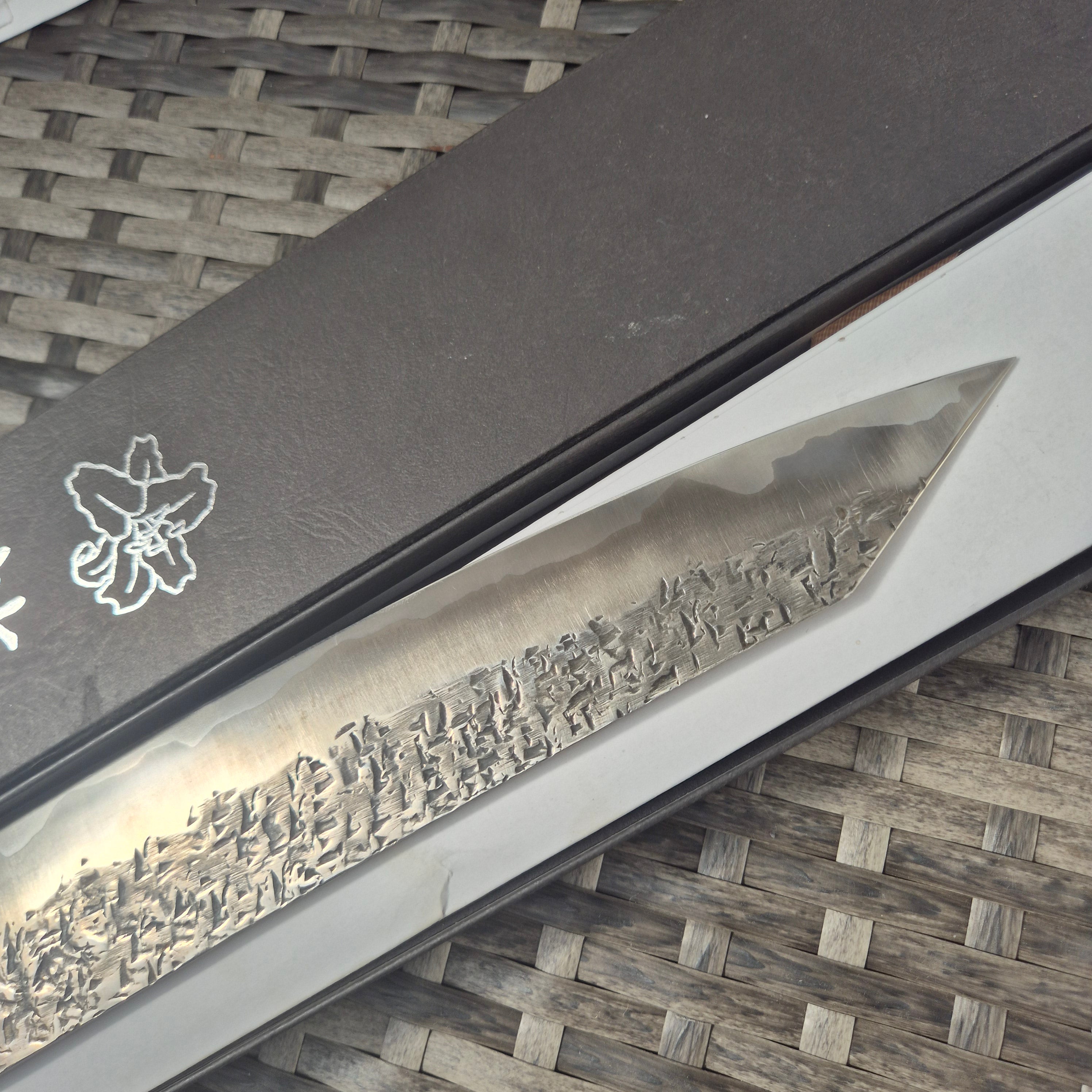 300mm Kisuke Manaka ATS34 Steel, stainless cladding, Tsuchime Migaki finish