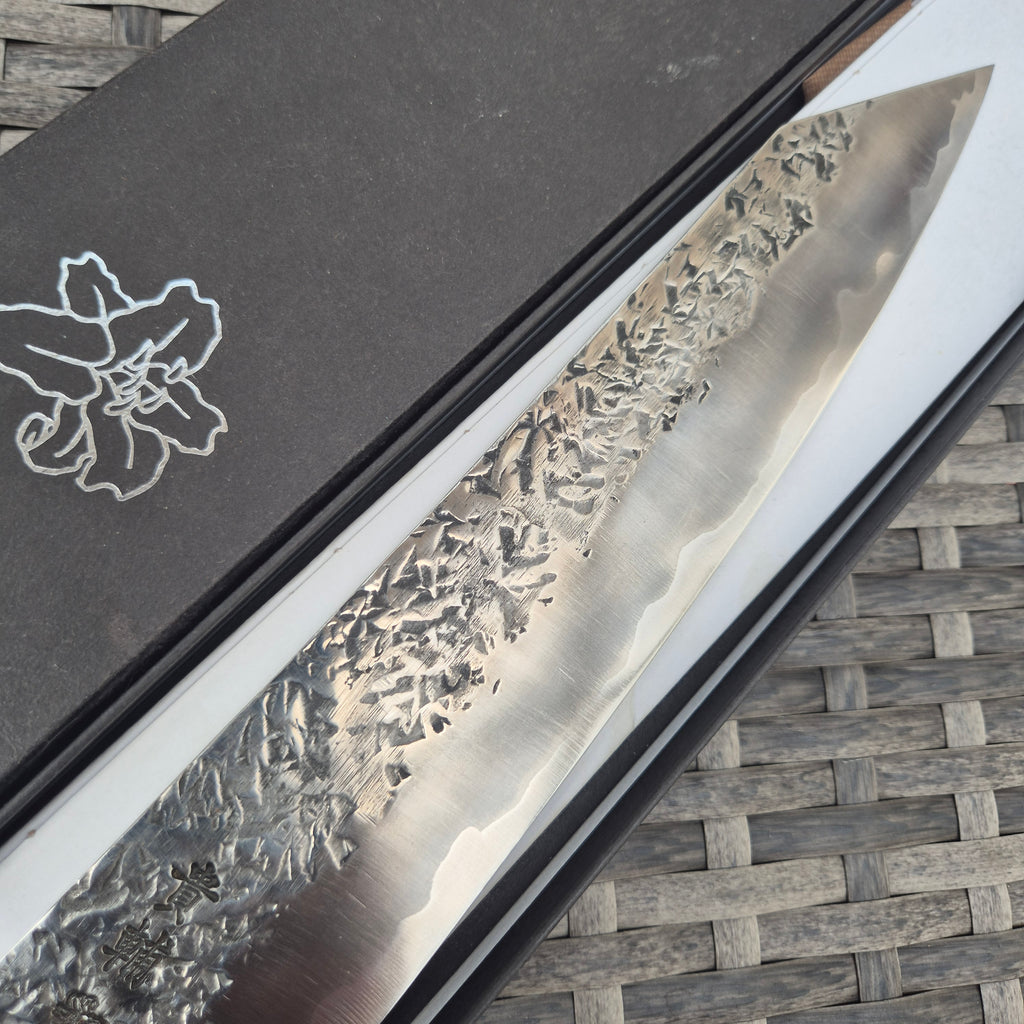 300mm Kisuke Manaka ATS34 Steel, stainless cladding, Tsuchime Migaki finish