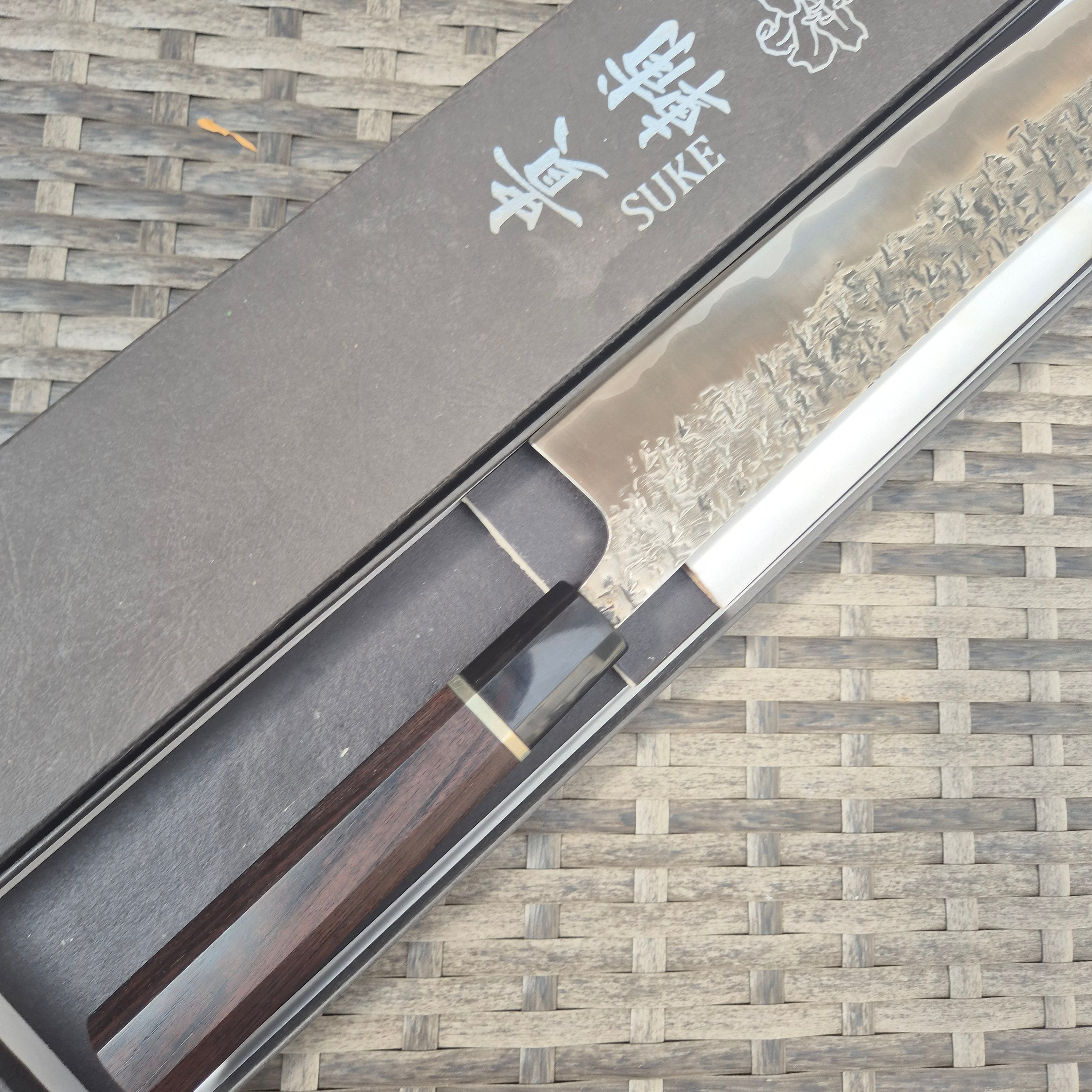 300mm Kisuke Manaka ATS34 Steel, stainless cladding, Tsuchime Migaki finish