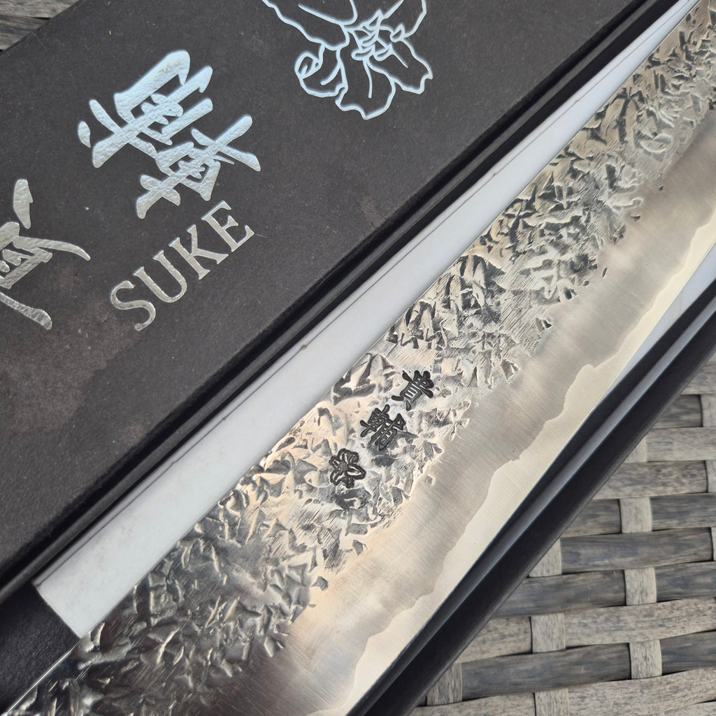 300mm Kisuke Manaka ATS34 Steel, stainless cladding, Tsuchime Migaki finish