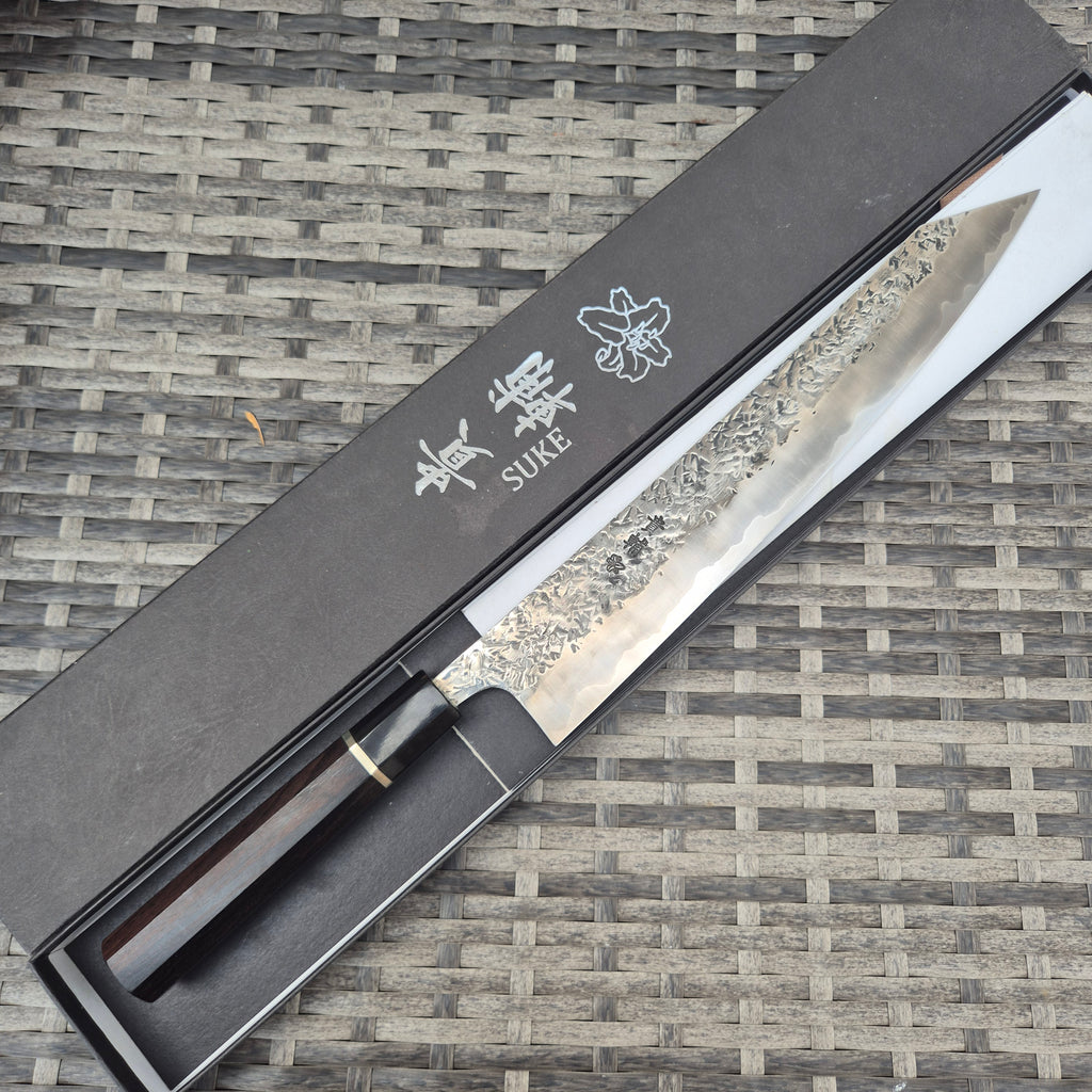 300mm Kisuke Manaka ATS34 Steel, stainless cladding, Tsuchime Migaki finish