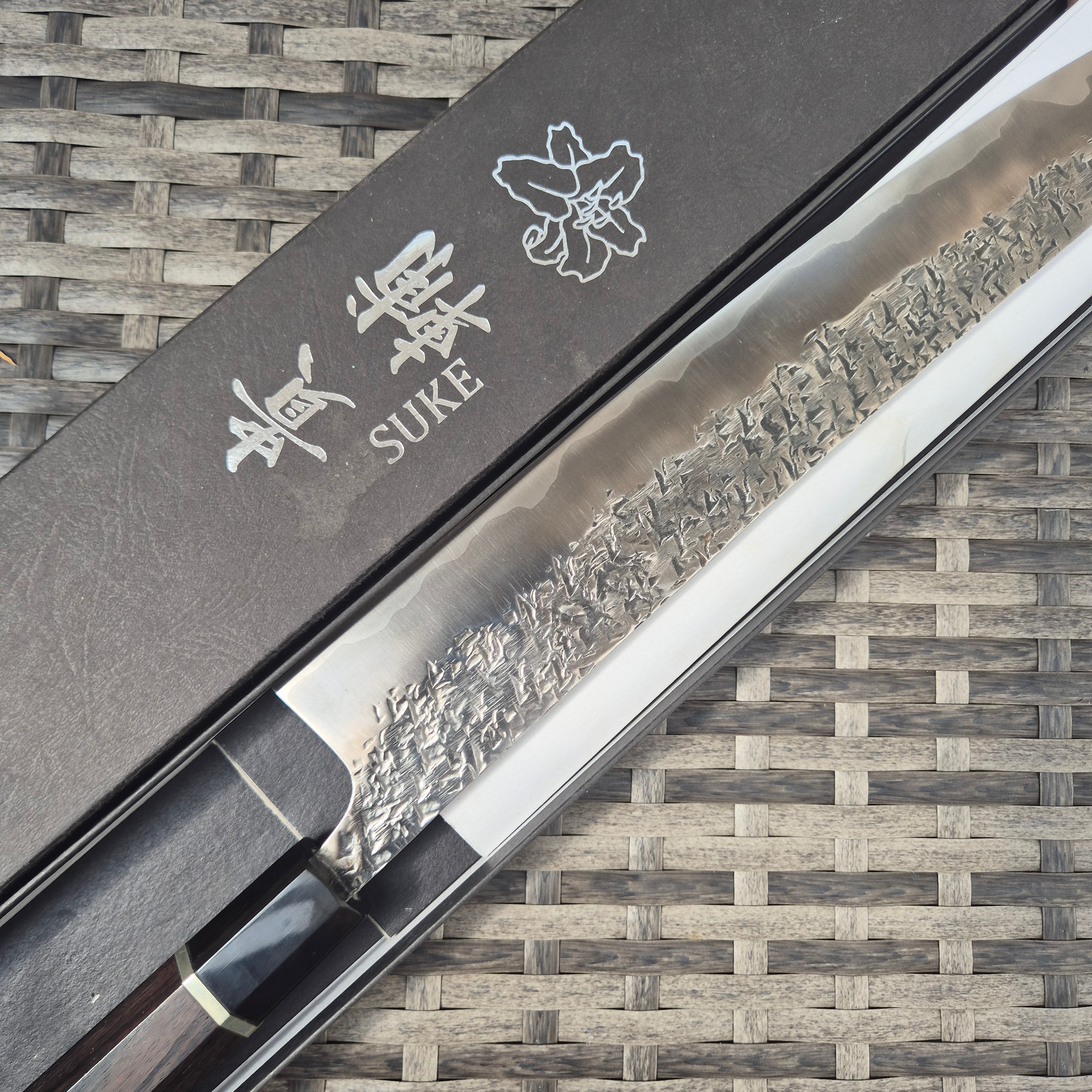 300mm Kisuke Manaka ATS34 Steel, stainless cladding, Tsuchime Migaki finish