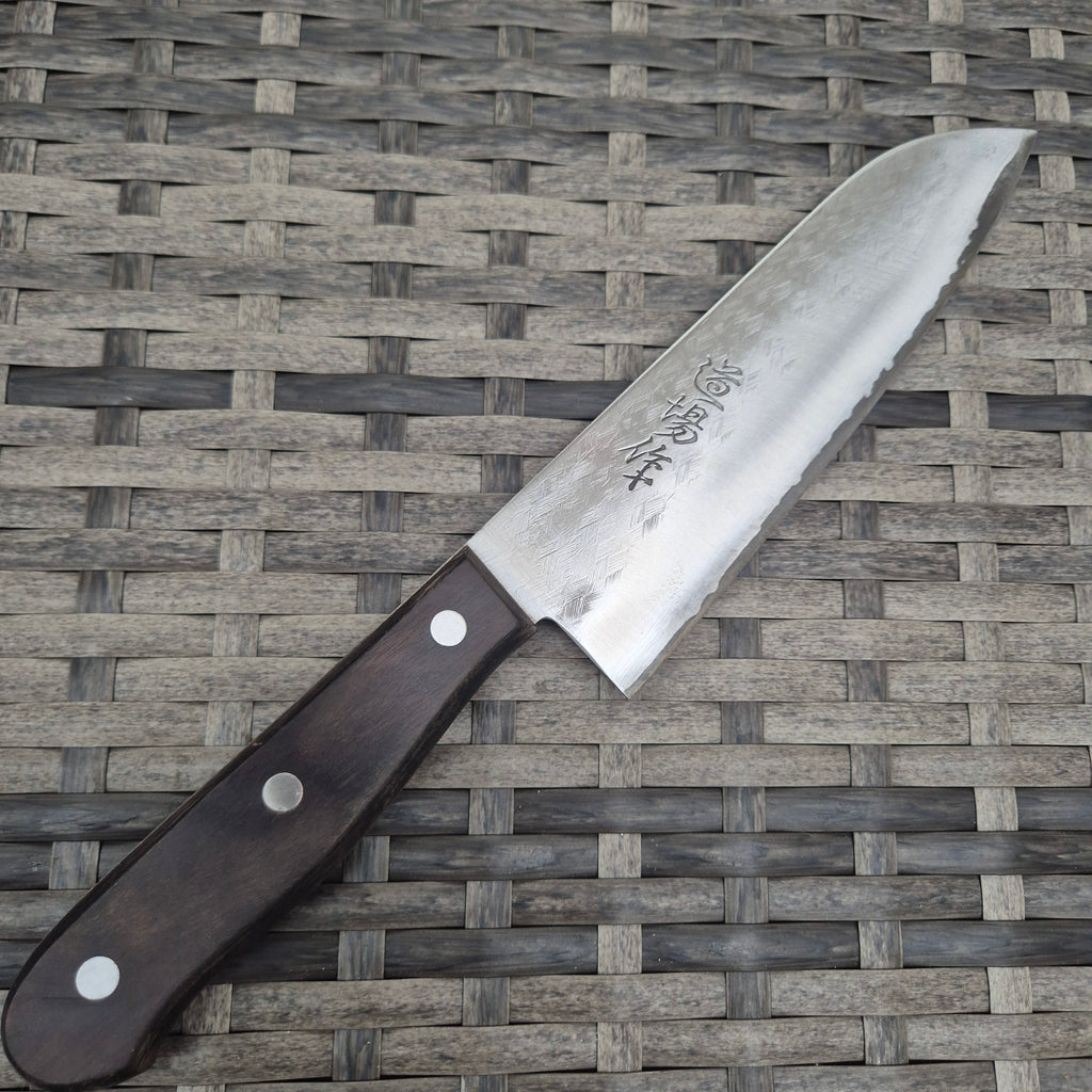165mm Santoku Blue Steel Stainless Clad