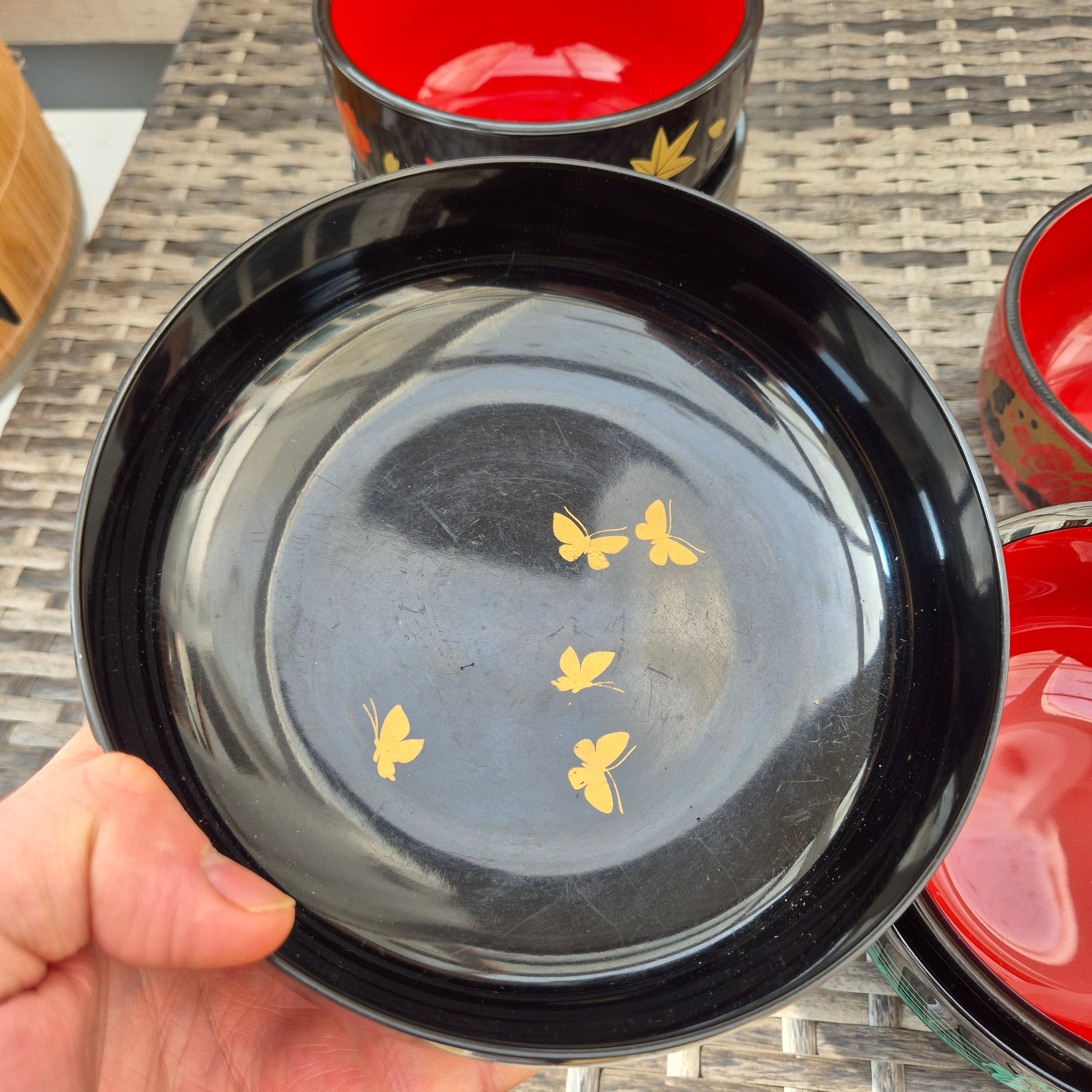 Various japanaese laquerware bowls
