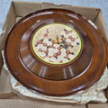 Vintage Lacquer 3 Piece Round Lazy Susan Serving Tray 14" Diameter-Floral-Japan
